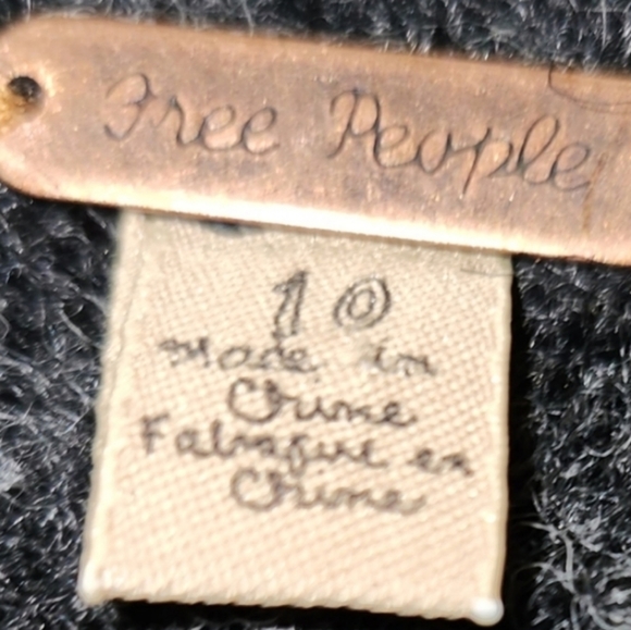 FREE People Picchi Wool Embroidered Pleated Jacket size 10 - Picture 5 of 9